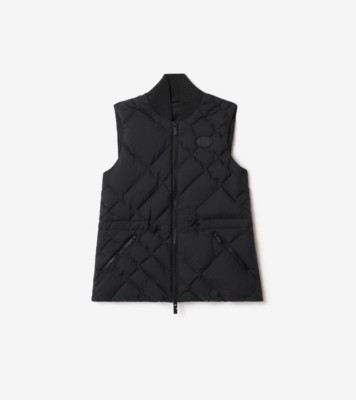 チェックステッチ ナイロンジレ (ブラック) - ウィメンズ