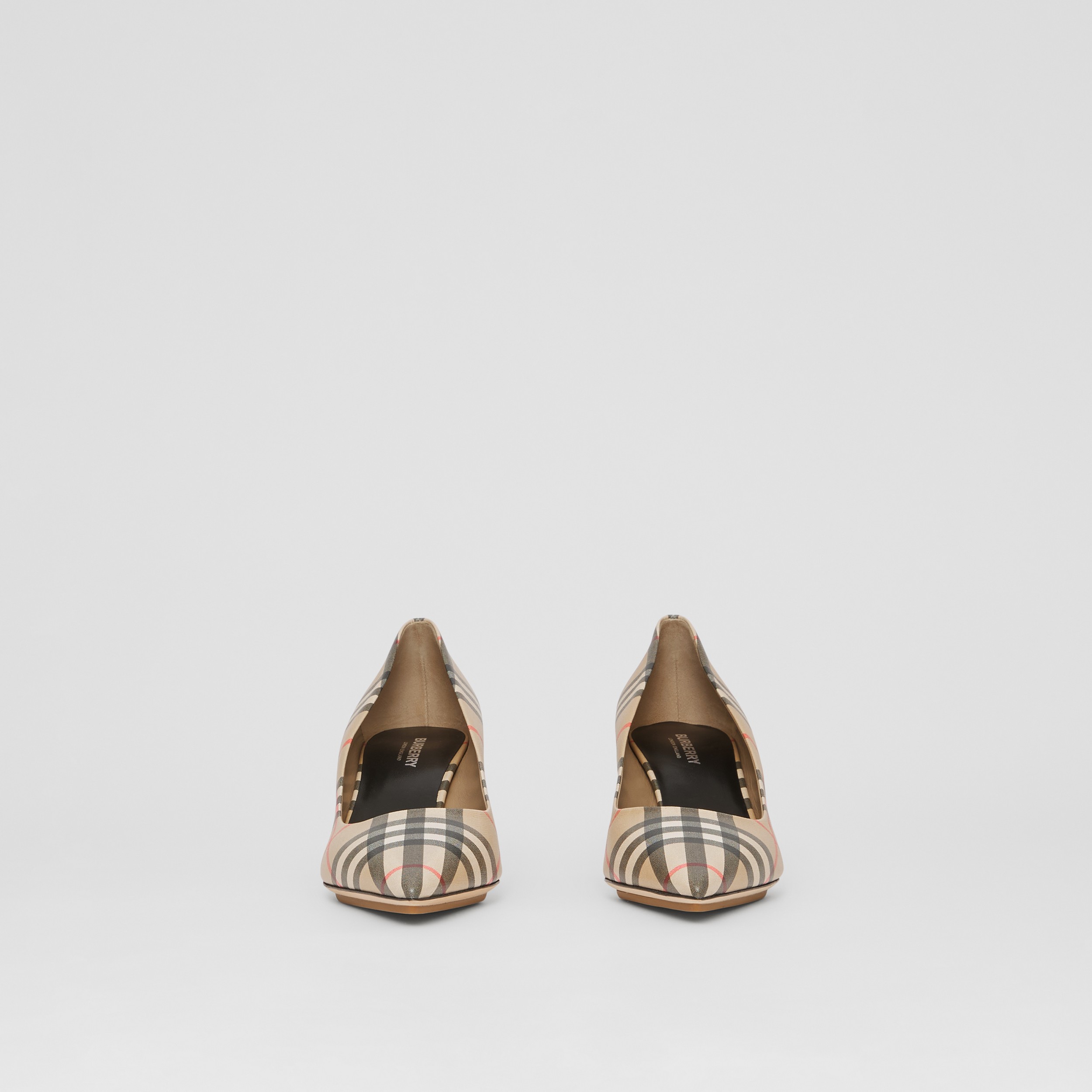 Vintage Check Leather Point-toe Pumps in Archive Beige - Women | Burberry® Official - 4