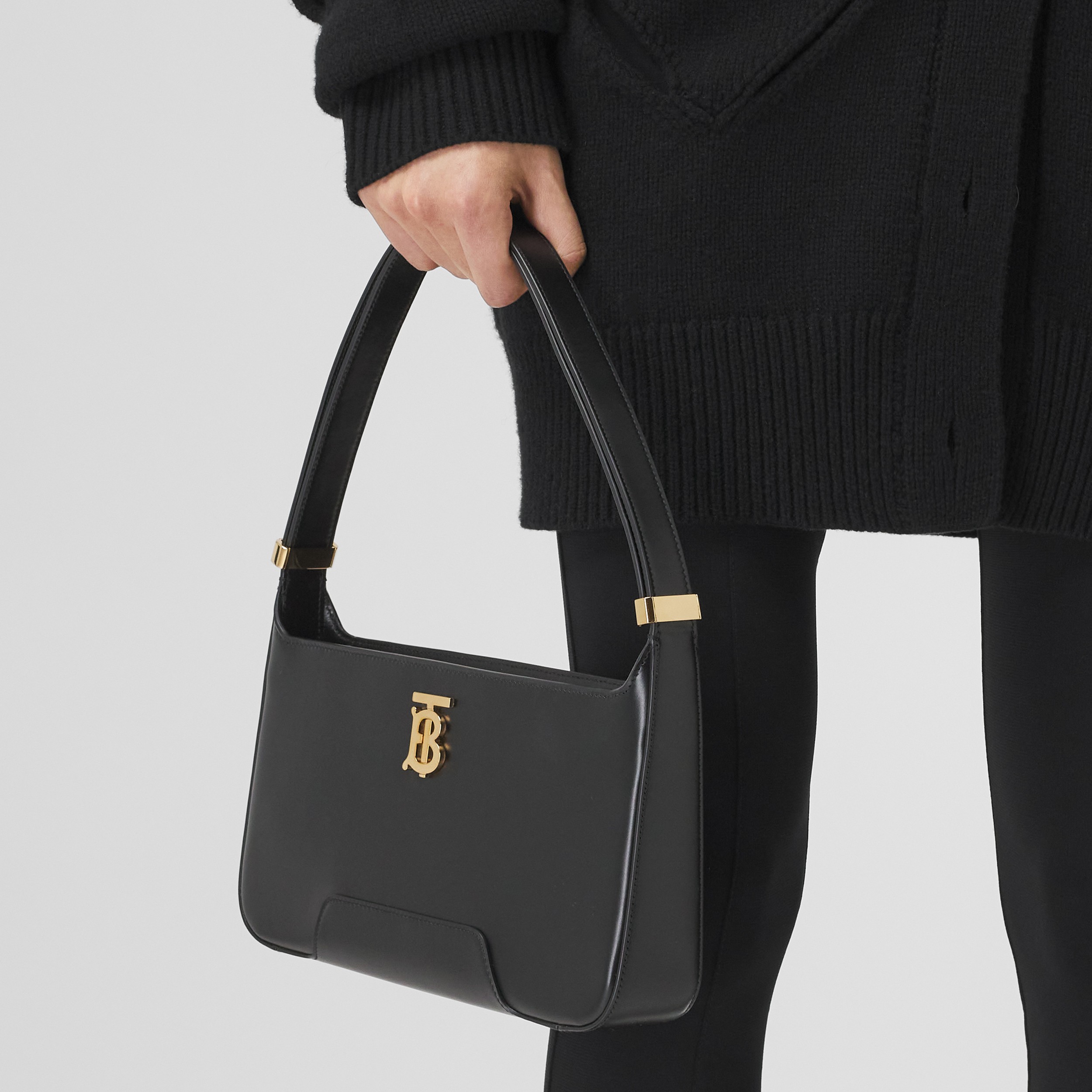 Leather TB Shoulder Bag in Black - Women | Burberry® Official - 3