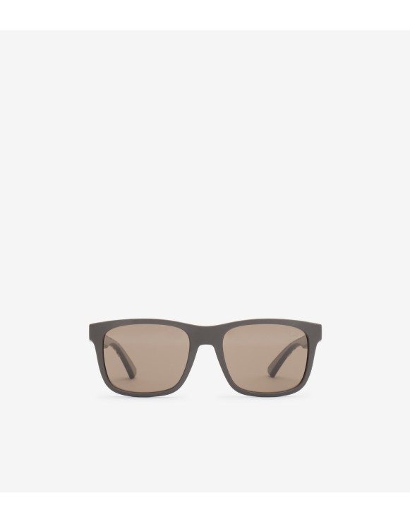 Textured Check Square Sunglasses