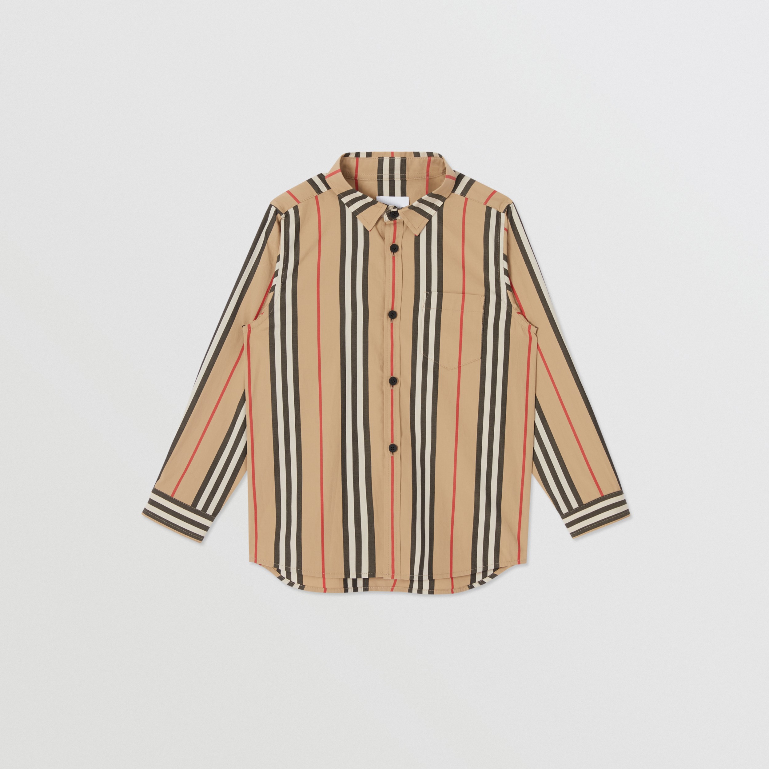 Icon Stripe Cotton Poplin Shirt in Archive Beige | Burberry United Kingdom