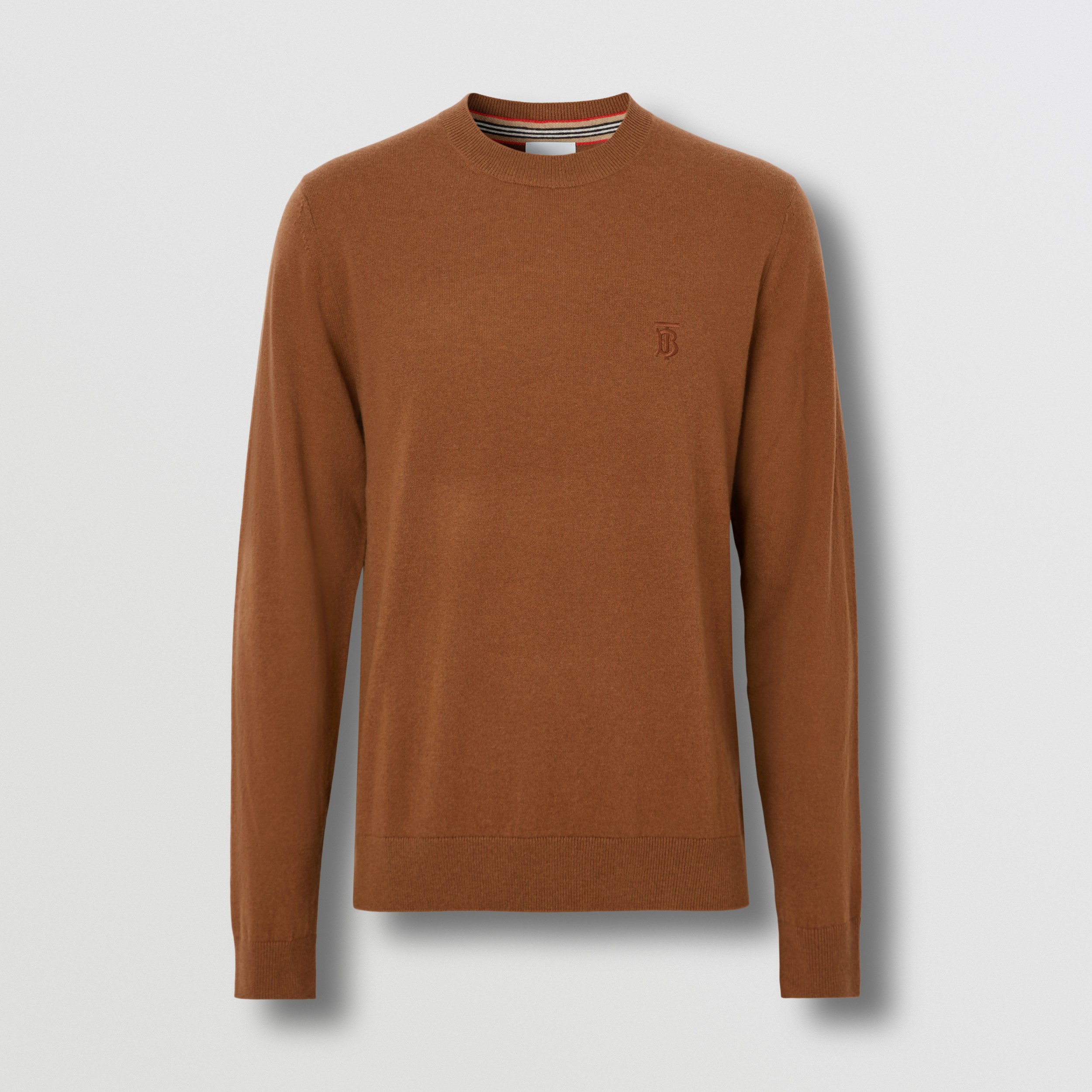 Suéter de cashmere com monograma (Marrom Bétula Escuro) - Homens | Burberry® oficial - 4