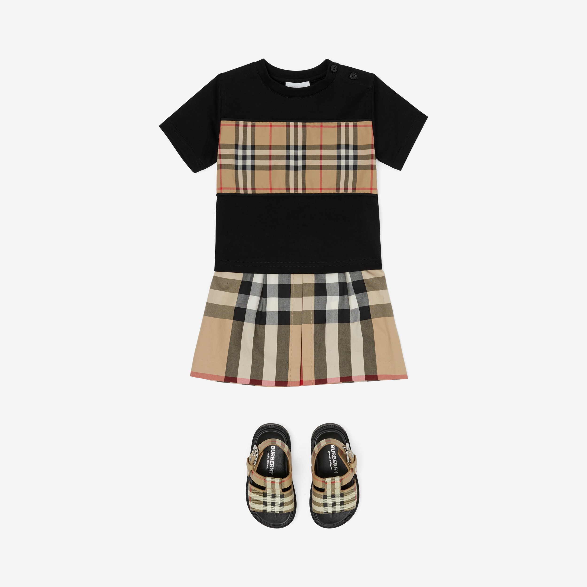 T-shirt en coton avec Vintage Check (Noir) - Enfant | Site officiel Burberry® - 3