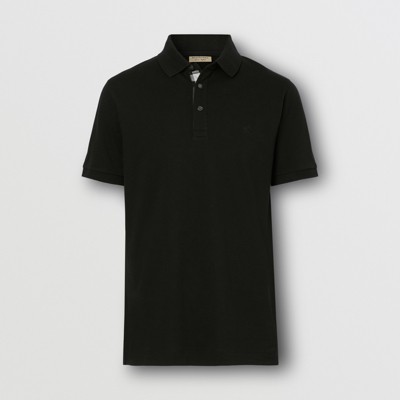 check placket cotton polo shirt