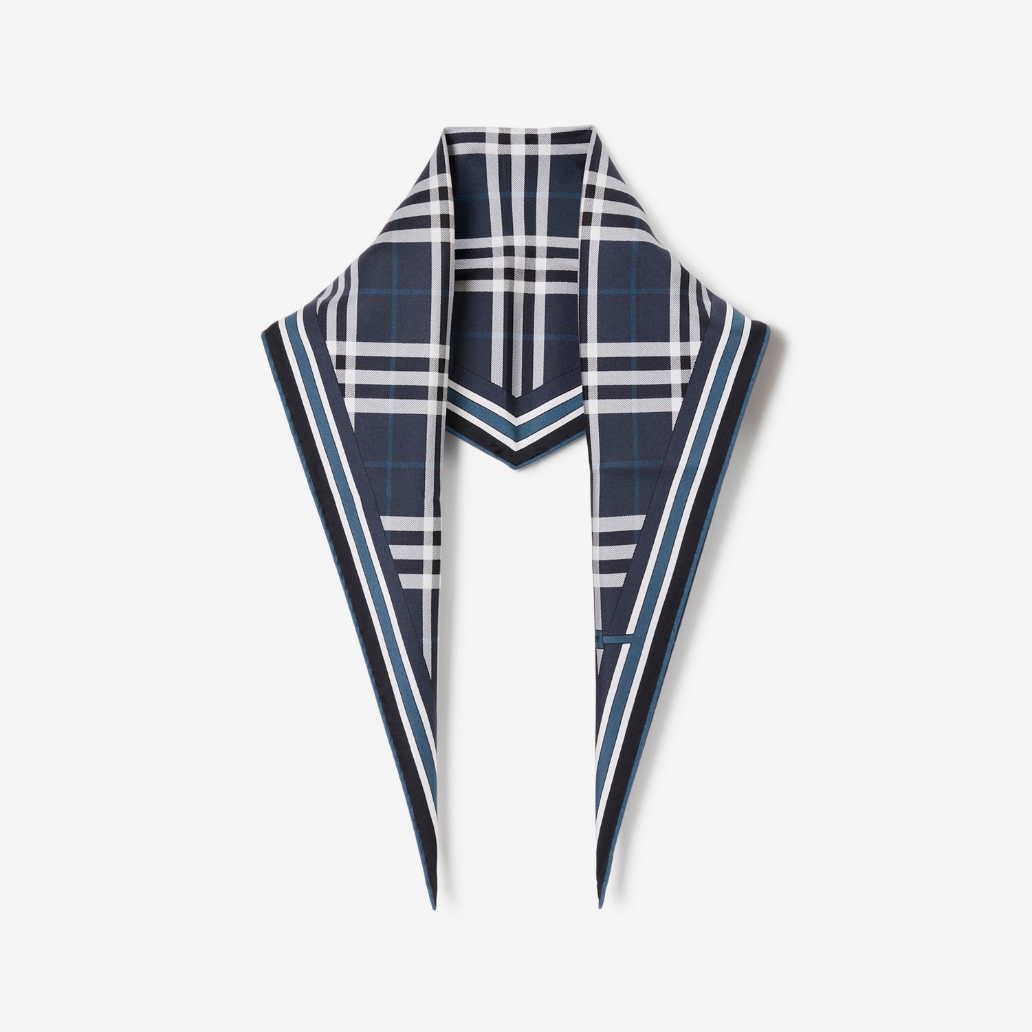 Montage Print Silk Diamond-shaped Scarf in Dark Charcoal Blue | Burberry® Official