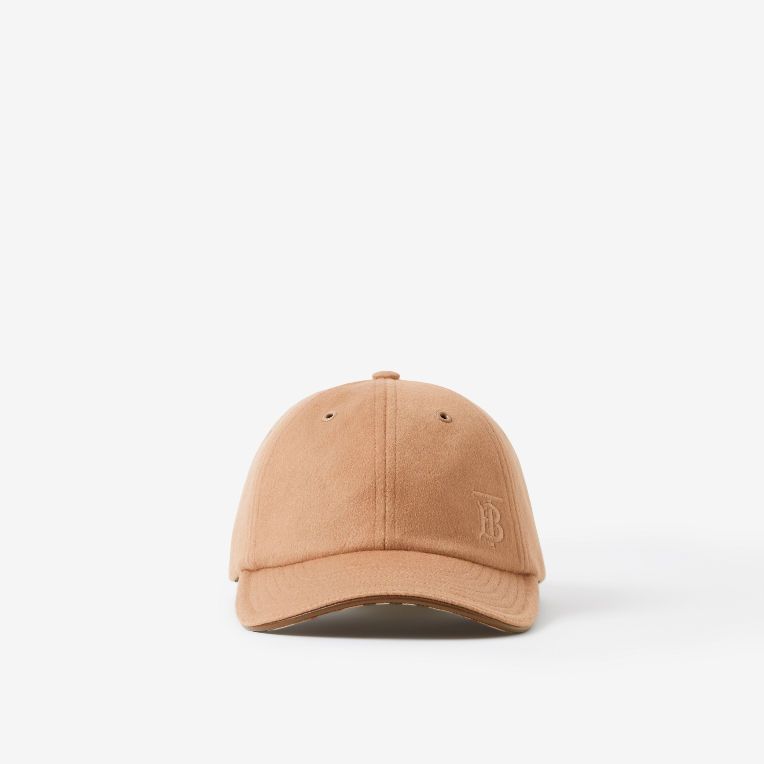 专属标识装饰羊绒棒球帽 (驼色) | Burberry® 博柏利官网 - 1