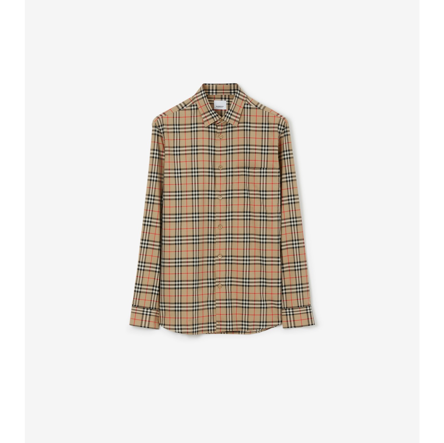Check Cotton Shirt in Archive beige - Men | Burberry® Official