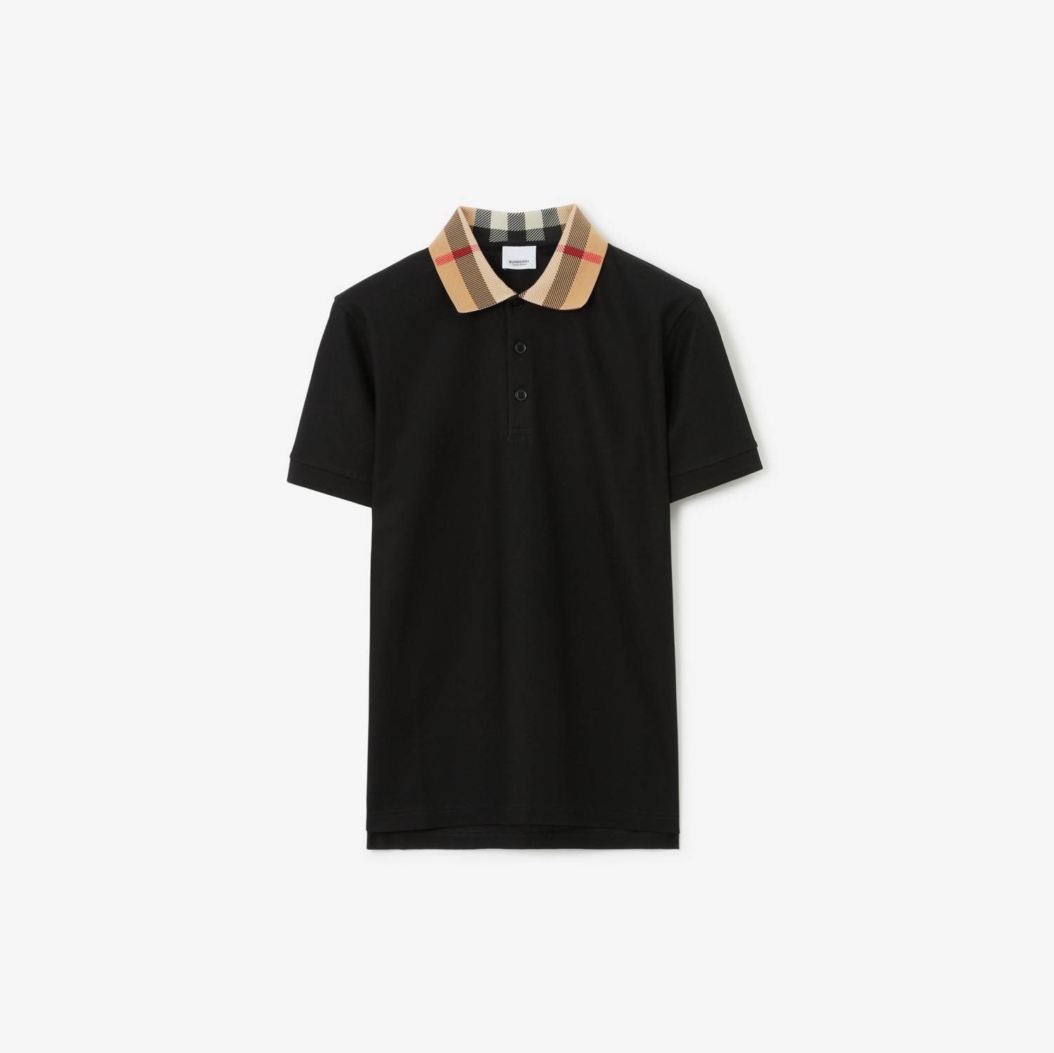 チェックカラー コットンポロシャツ (ブラック) - メンズ | Burberry®公式サイト