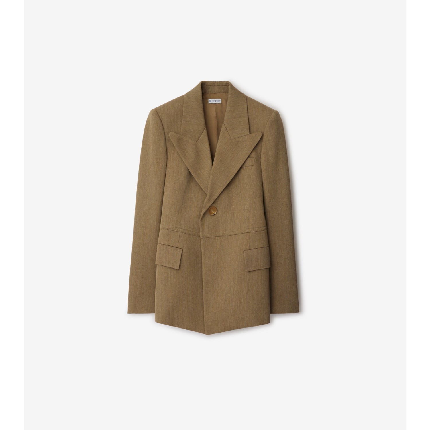 Wool Tailored Jacket in Maple cocoa Women Burberry Official