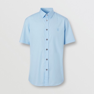 burberry short sleeve blue shirt