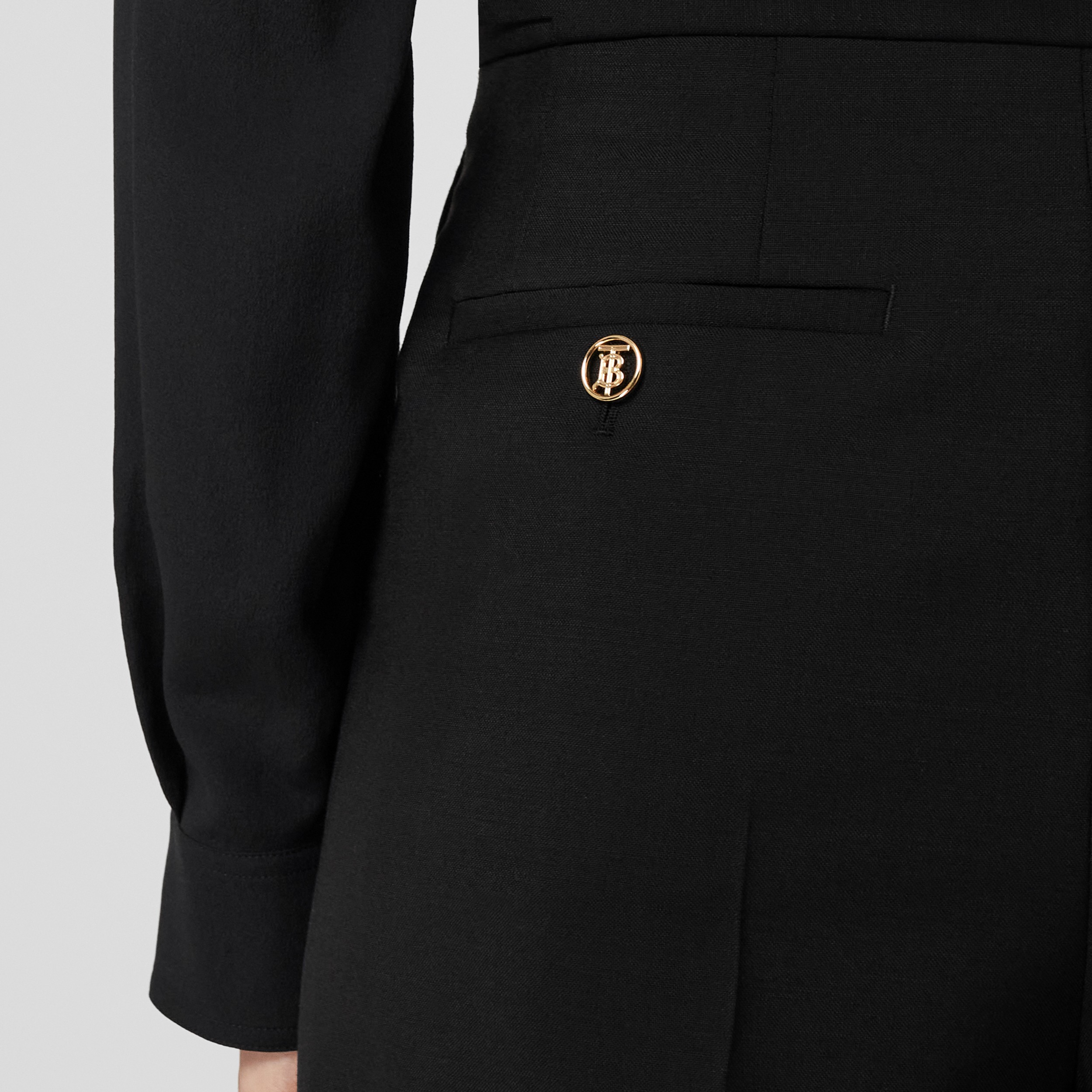 Cuff Detail Mohair Wool Tailored Shorts in Black - Women | Burberry® Official - 2