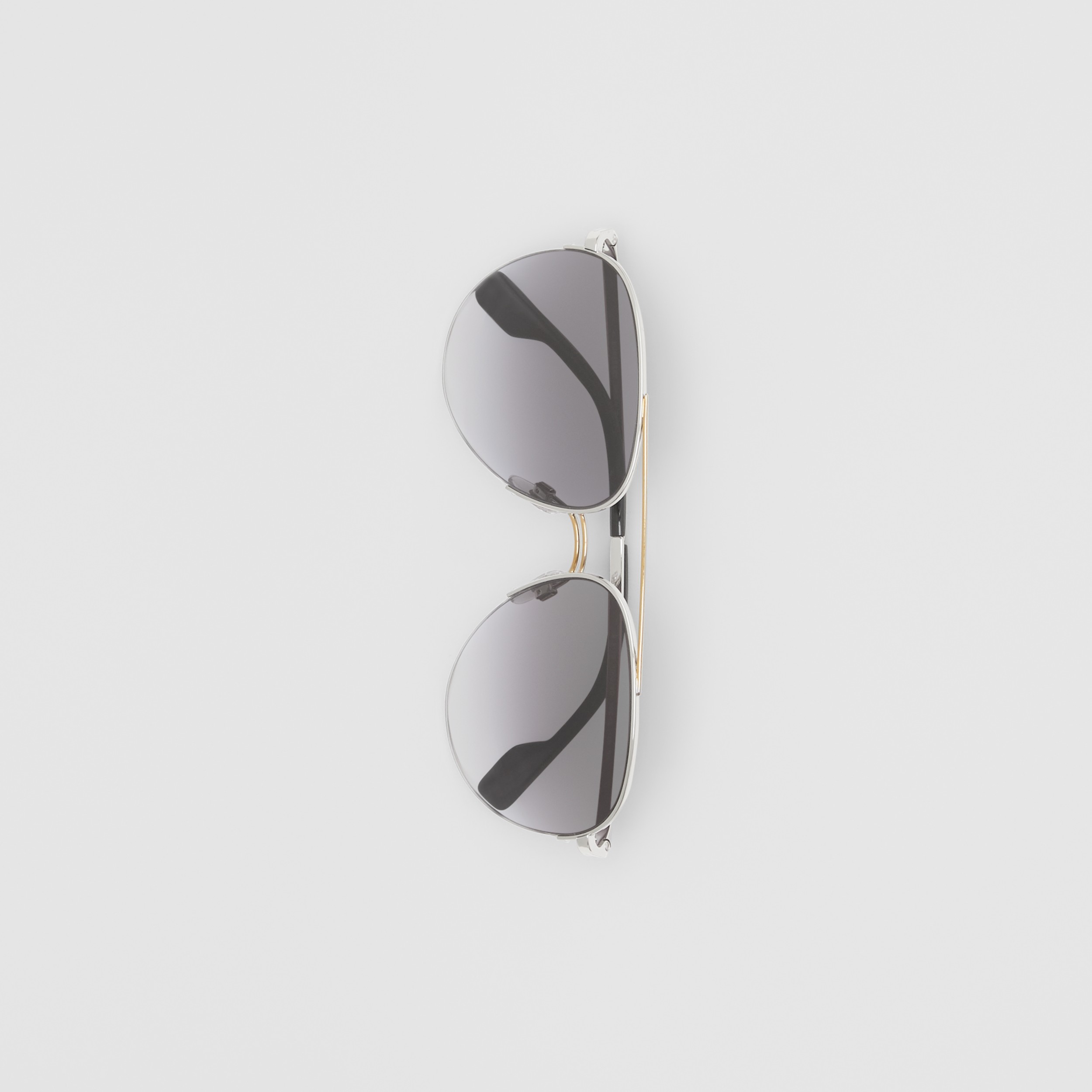 Top Bar Detail Pilot Sunglasses in Dark Grey Women Burberry® Official