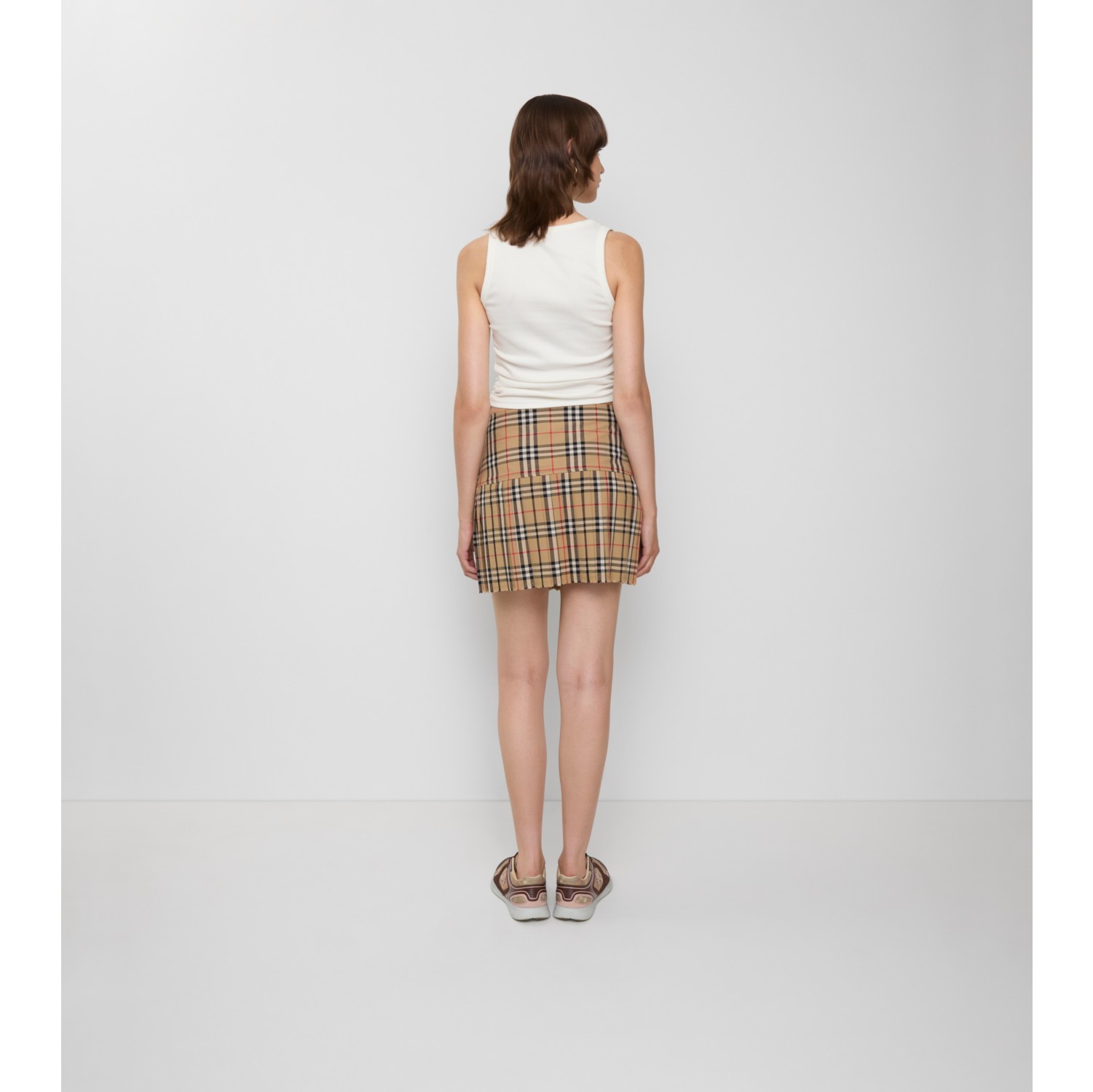 Pleated Check Wool Mini Kilt
