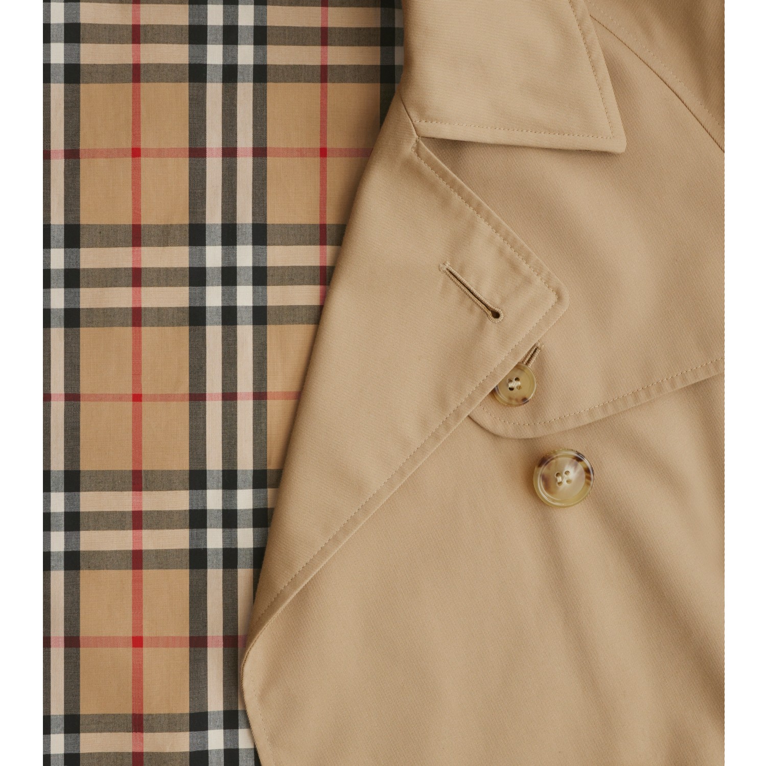 Cropped Gabardine Mayfair Trench Jacket in Honey beige - Women, Cotton | Burberry® Official