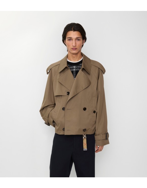 Veste trench courte en gabardine