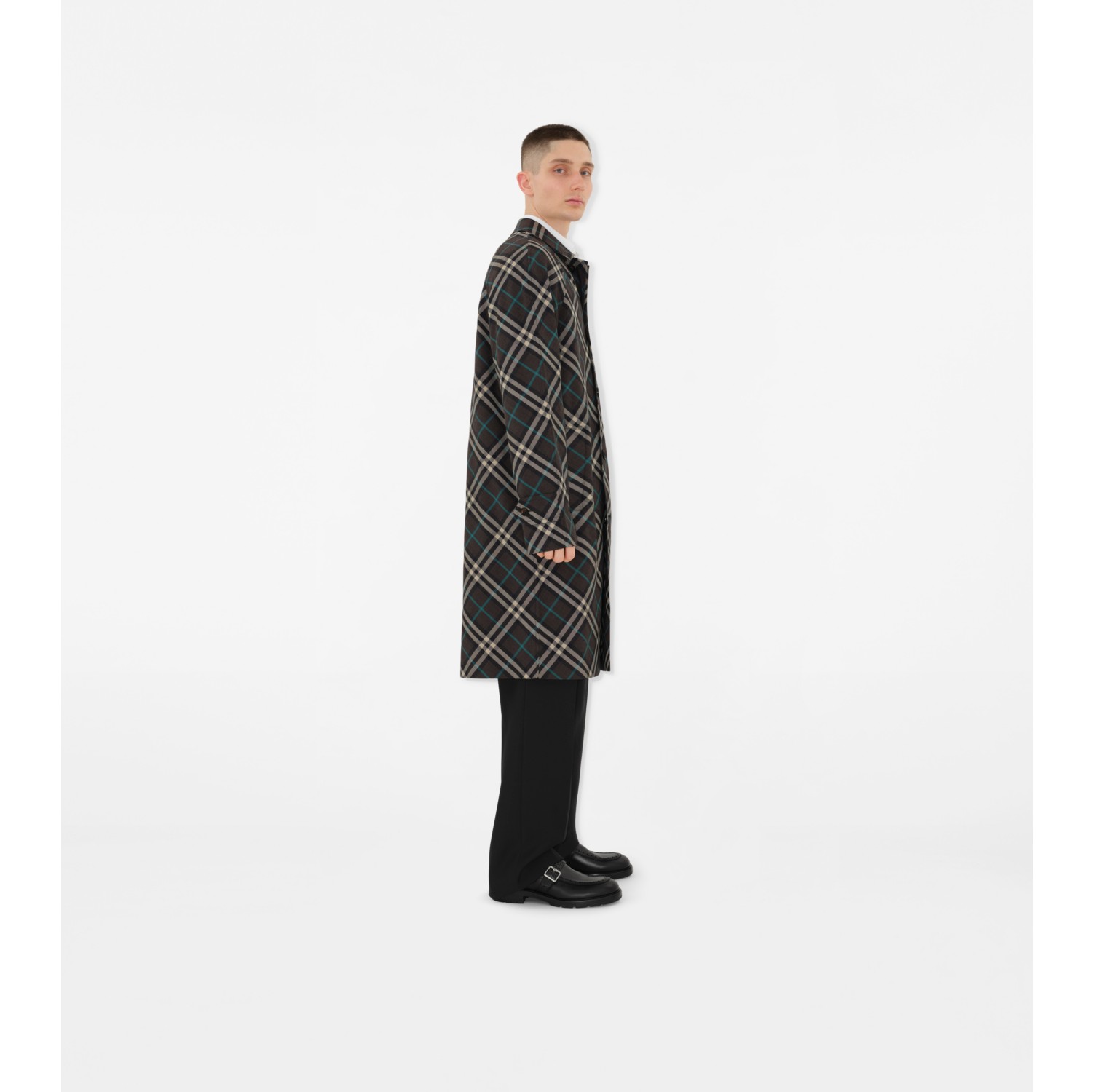 Mittellanger Car Coat in Check