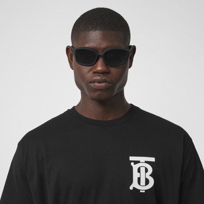 モノグラムモチーフ コットン オーバーサイズ Tシャツ (ブラック) - メンズ | Burberry®公式サイト