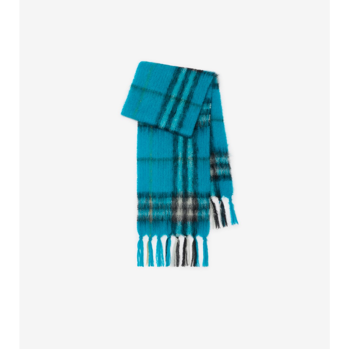  Check Mohair Wool Scarf