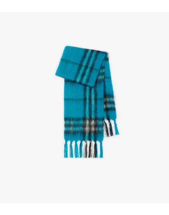 Check Mohair Wool Scarf