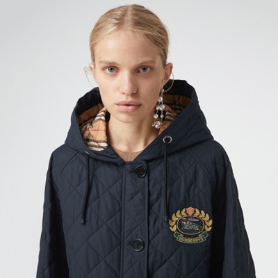 burberry diamond quilted oversized hooded parka