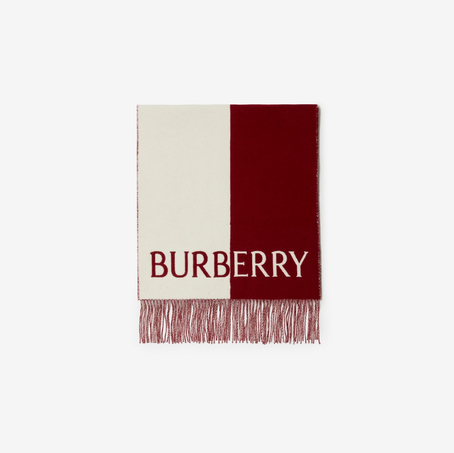 Cachecol em lã e cashmere com estampa EKD (Ripple/branco) | Burberry® oficial