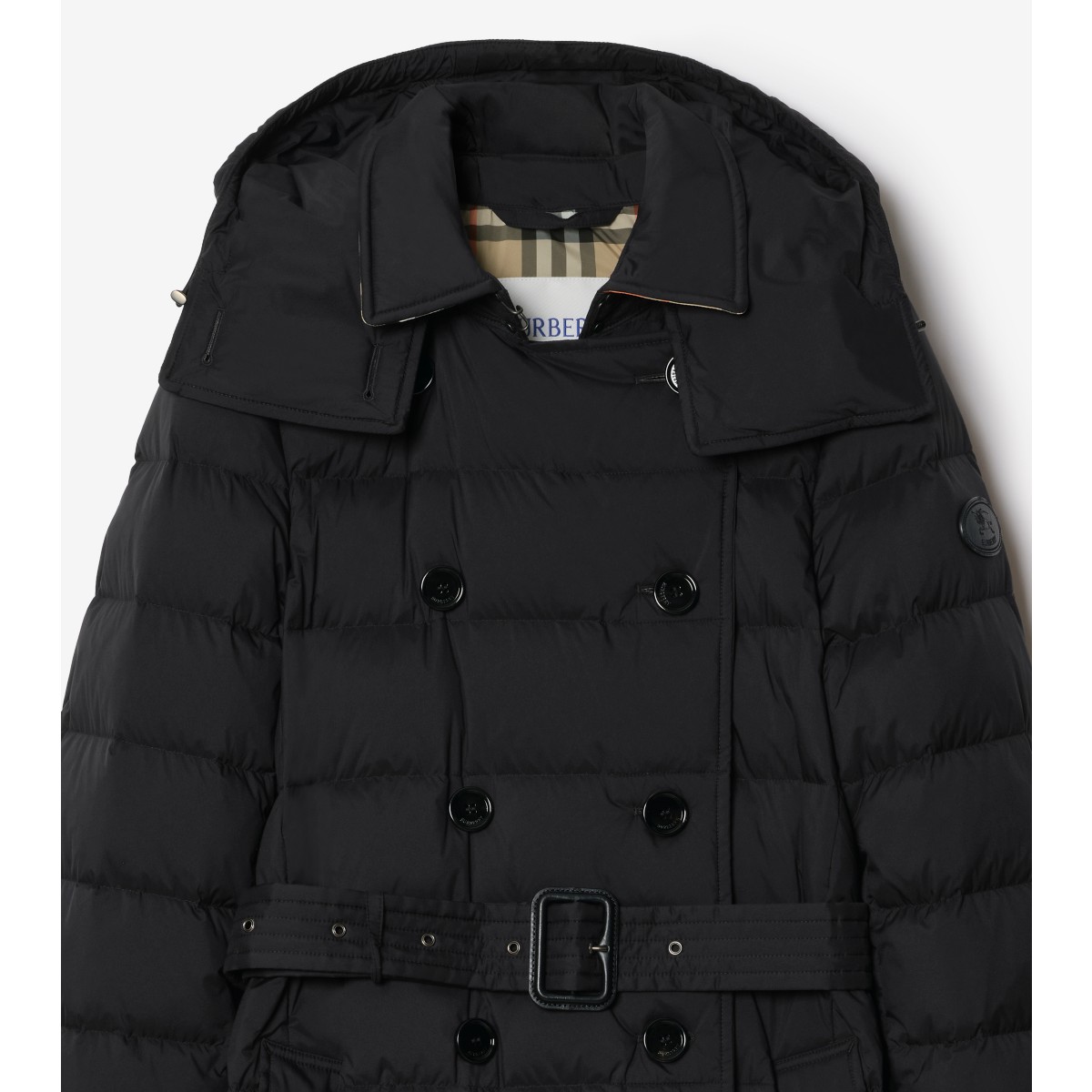  Check Long Nylon Audley Puffer Coat