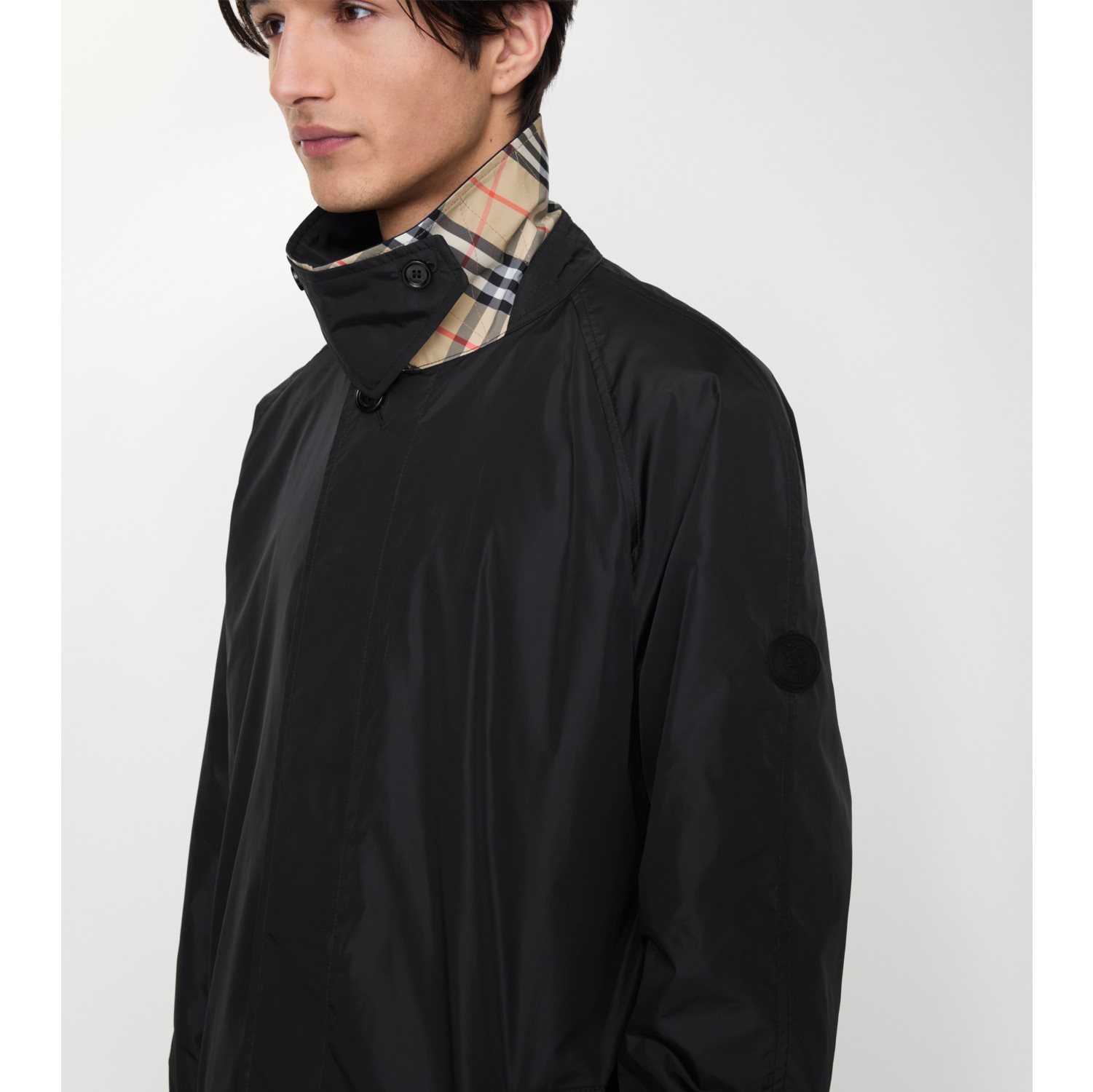 Short Nylon Ridgewood Car Coat​ in Black - Men | Burberry® Official