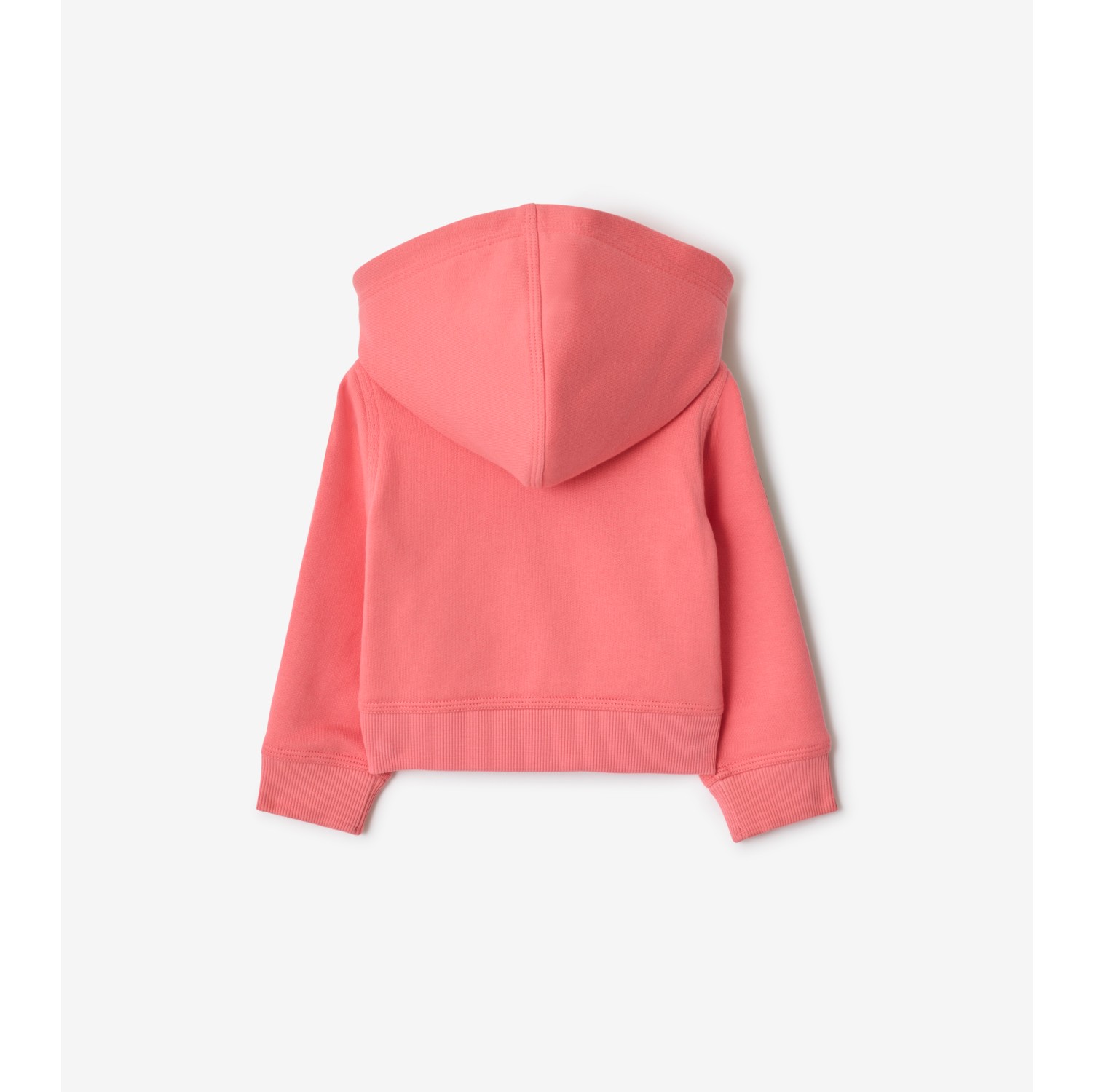 Check Trim Cotton Zip Hoodie