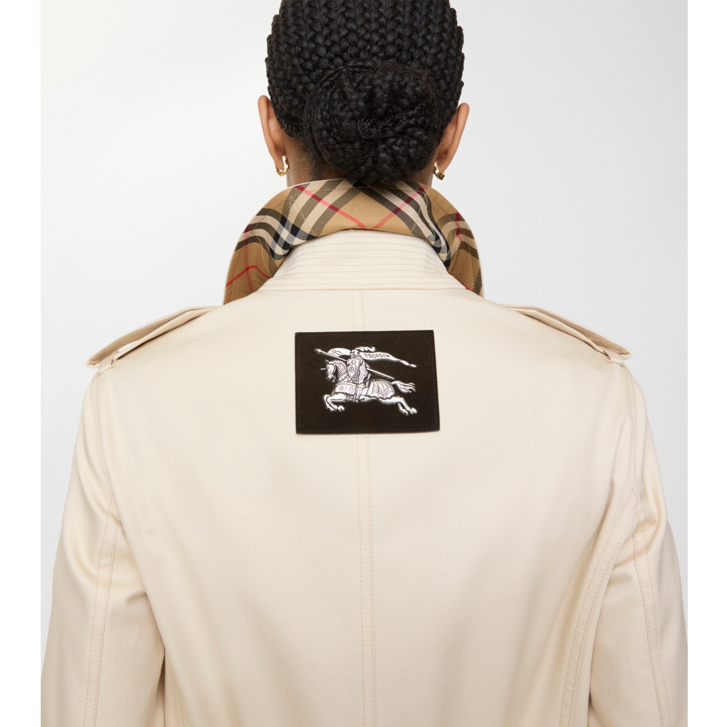 Short Gabardine Stonehaven Car Coat in Clam beige - Women, Cotton Gabardine | Burberry® Official