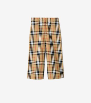 チェック コットントラウザー (サンドベージュ) | Burberry®公式サイト