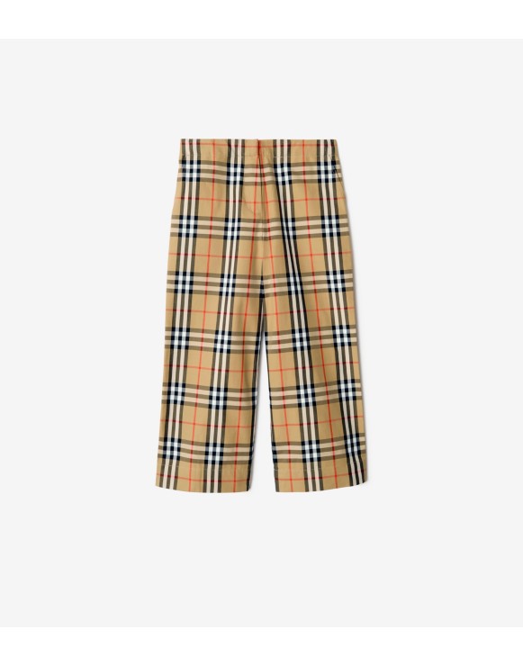 Check Cotton Trousers