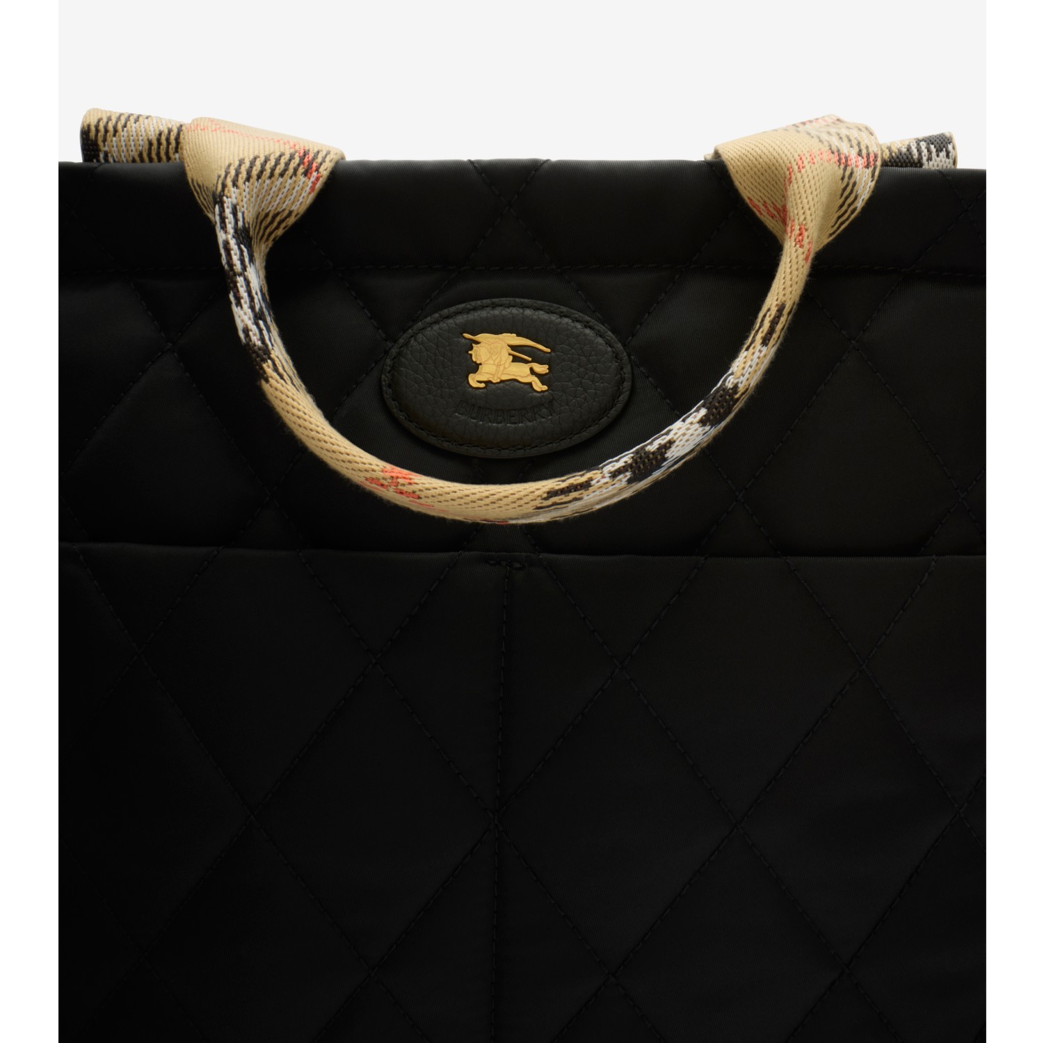 Check Trim Quilted Nylon Baby Changing Bag in Black - Children | Burberry® Official