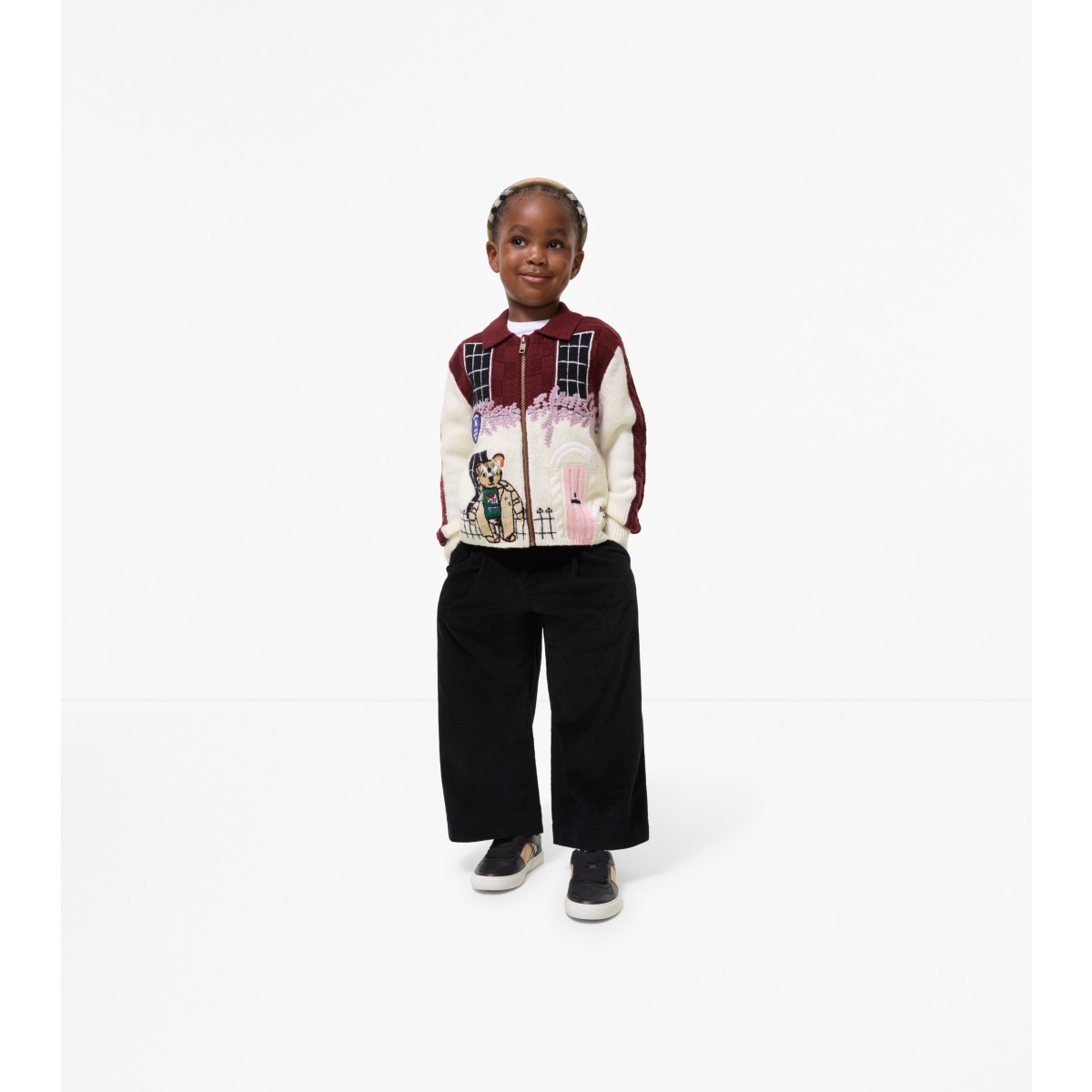  Check Trim Corduroy Trousers