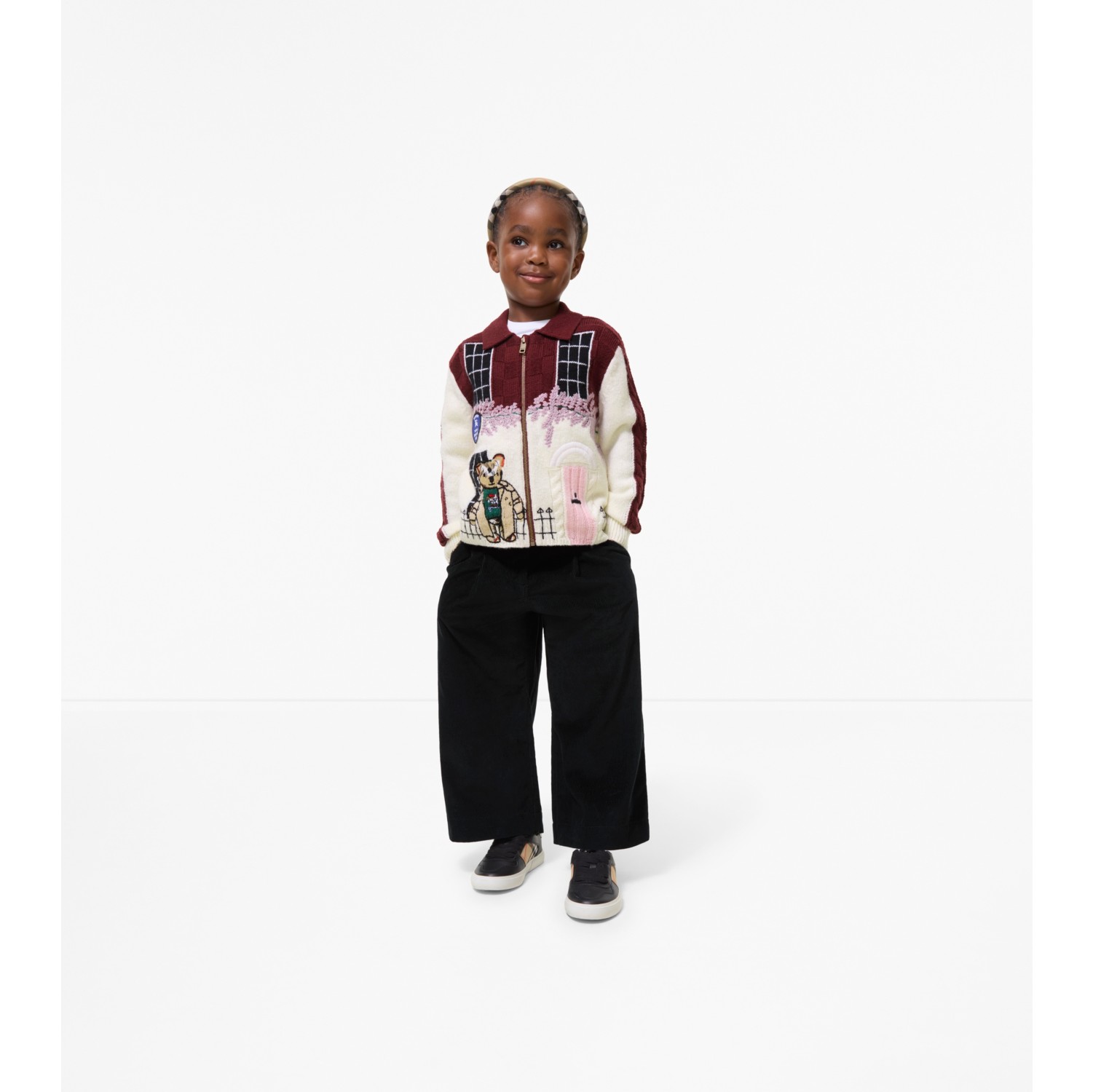 Check Trim Corduroy Trousers