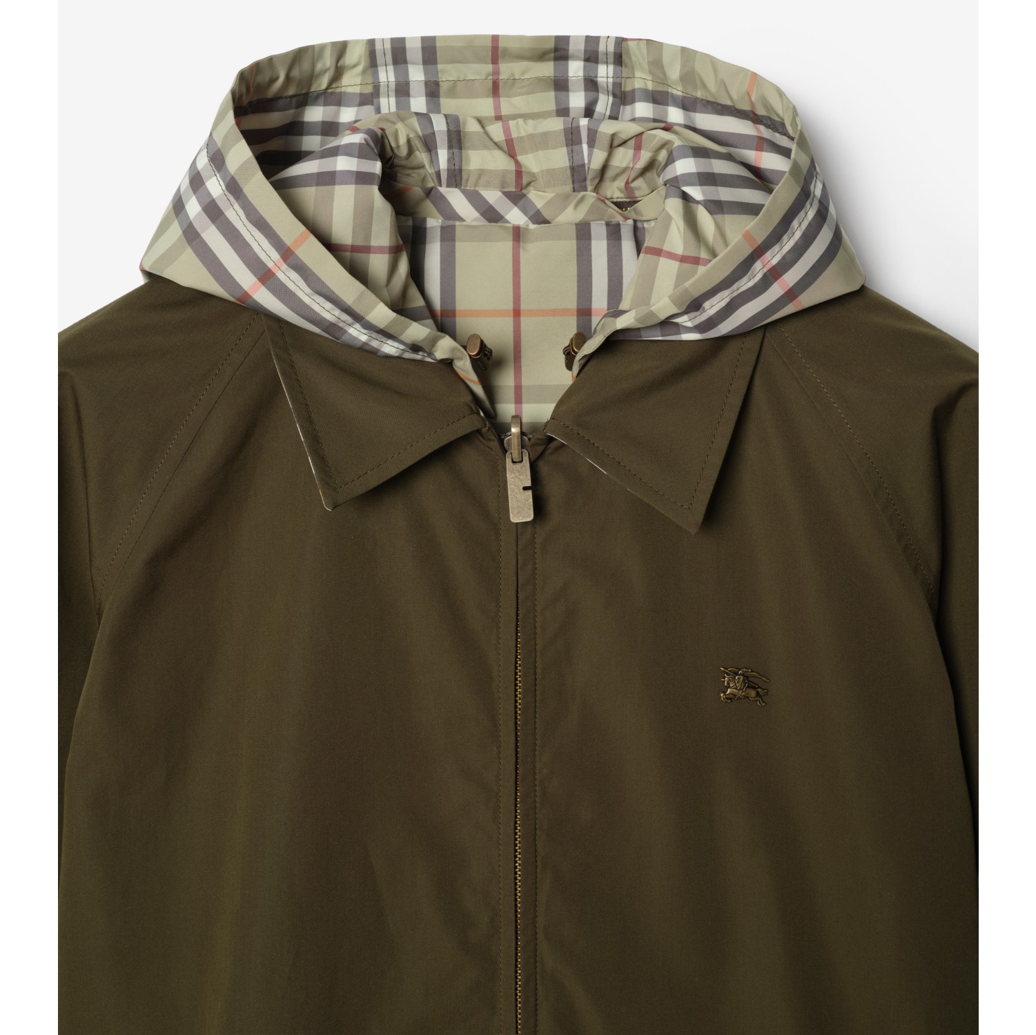 Reversible Check Cotton Jacket in Marsh green - Men | Burberry® Official