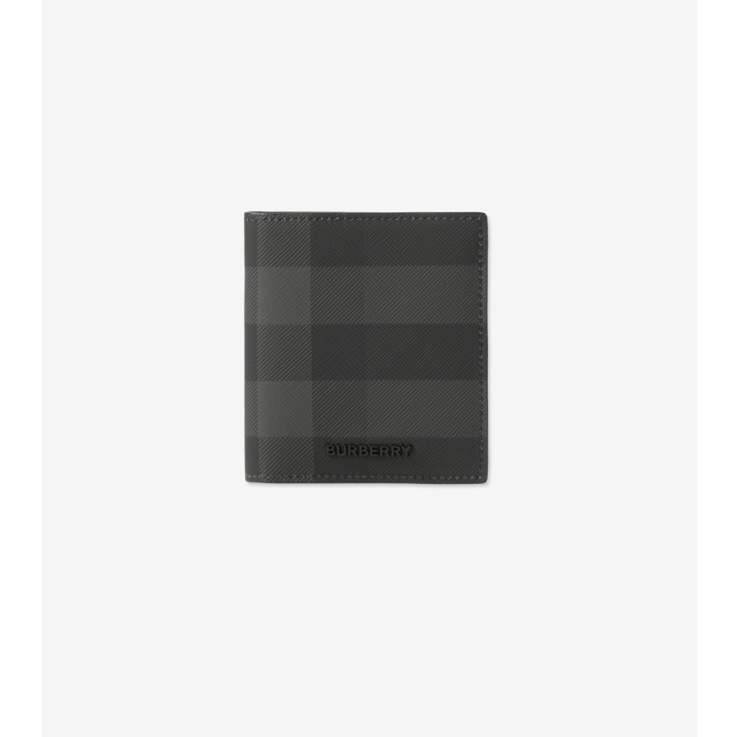 Check Folding Card Case in Charcoal - Men, Canvas | Burberry® Official