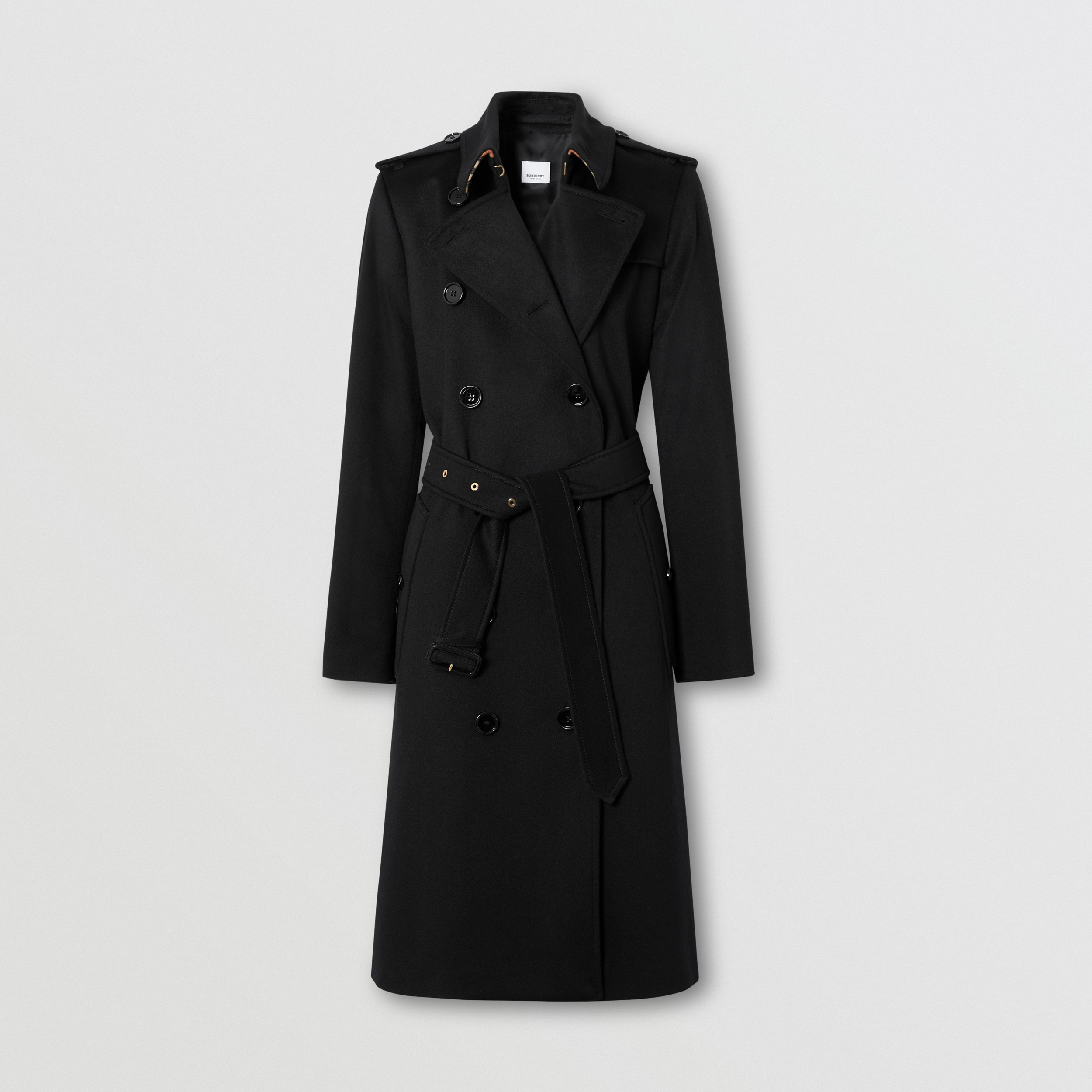Regenerated Cashmere Trench Coat in Black - Women | Burberry® Official - 4