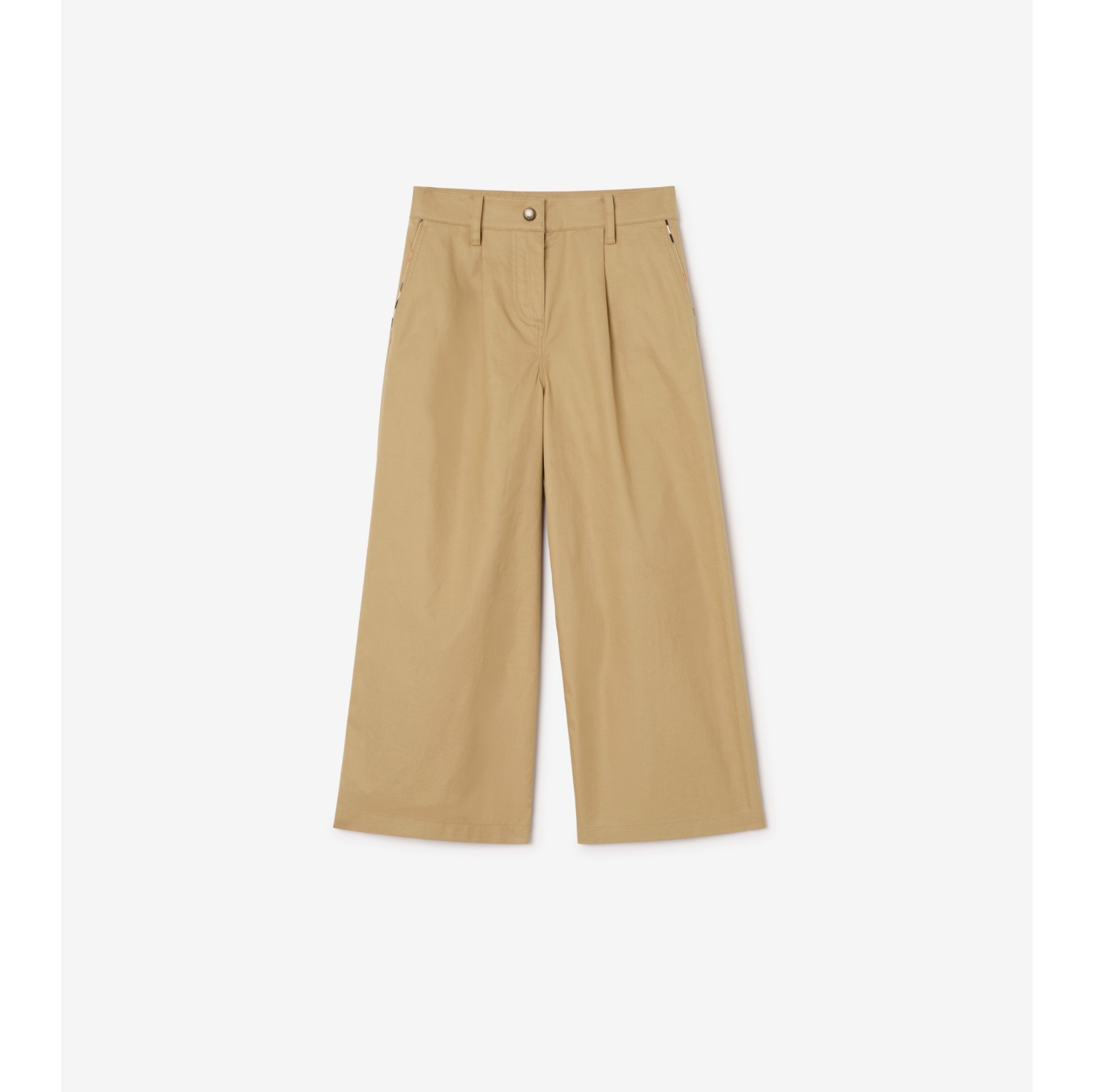 Pantaloni in cotone con finiture Check
