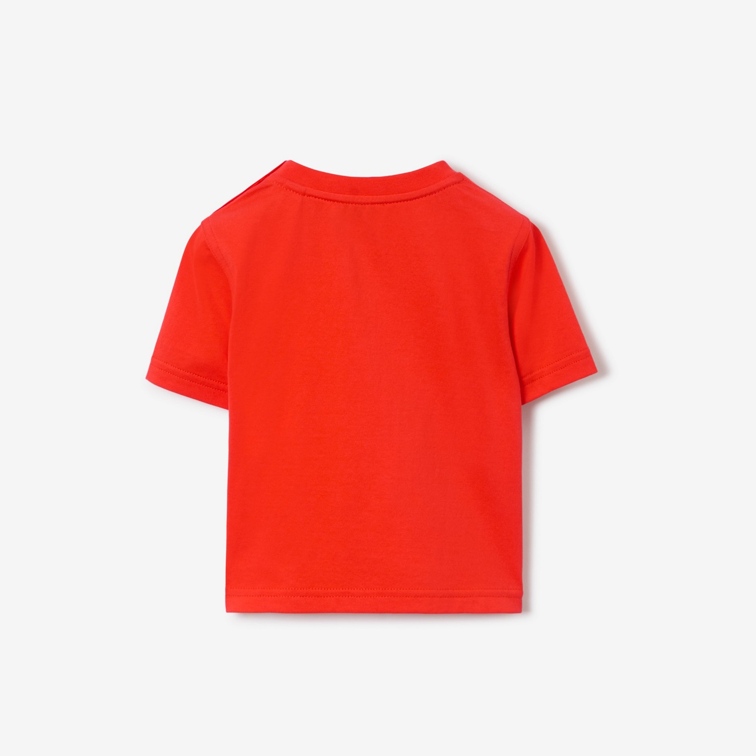 马术骑士徽标棉质 T 恤衫 (红橙色) - 儿童 | Burberry® 博柏利官网