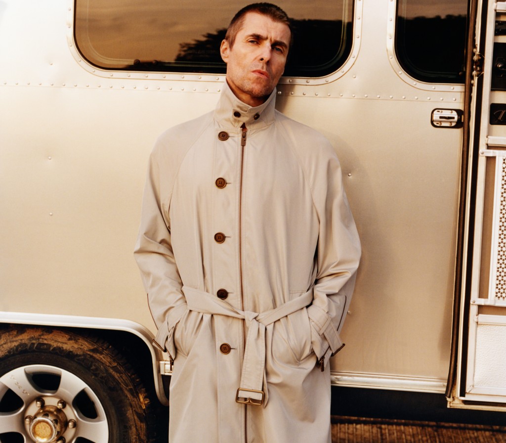Shot of Liam Gallagher wearing Burberry Trench Coat
