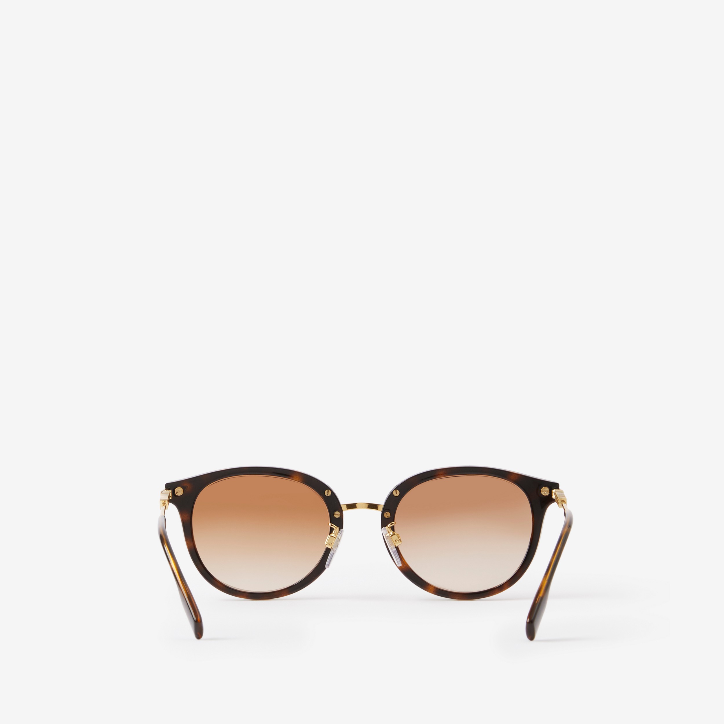 Round Frame Sunglasses in Tortoiseshell/light Gold - Women | Burberry® Official - 3