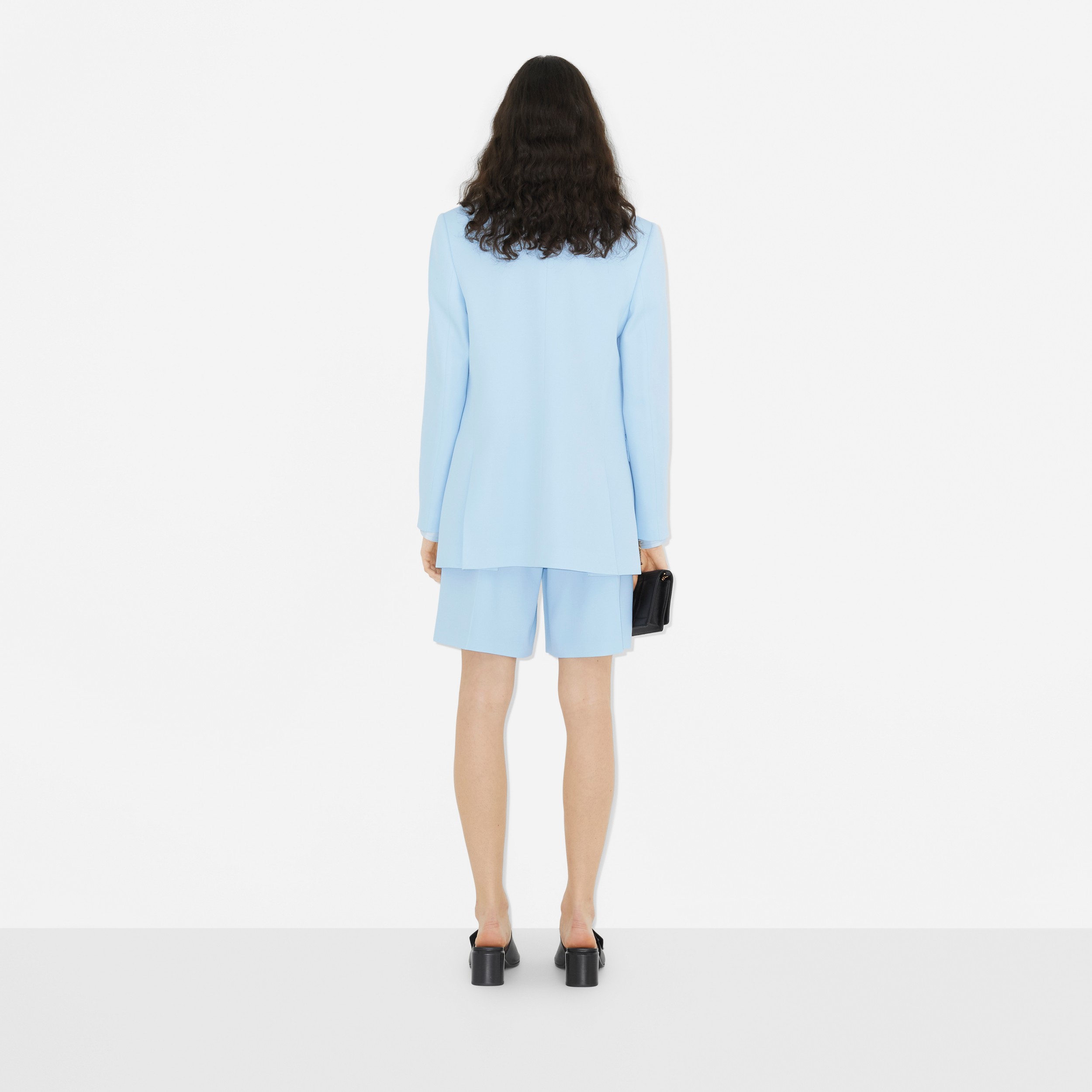 Veste tailleur en laine (Bleu Pâle) - Femme | Site officiel Burberry® - 4