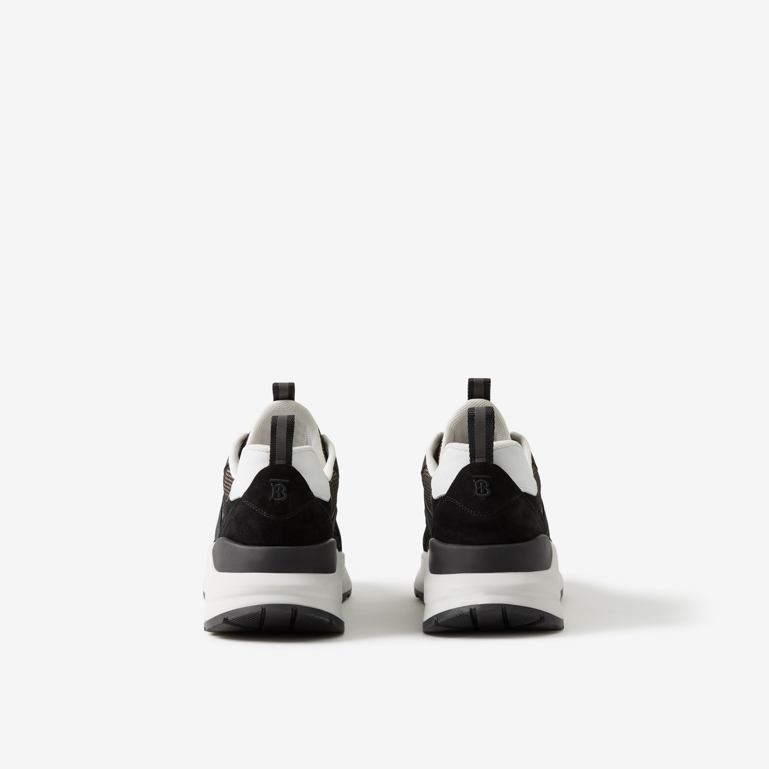 Sneakers en cuir, cuir velours et mesh à logo embossé (Noir) - Homme | Site officiel Burberry® - 3