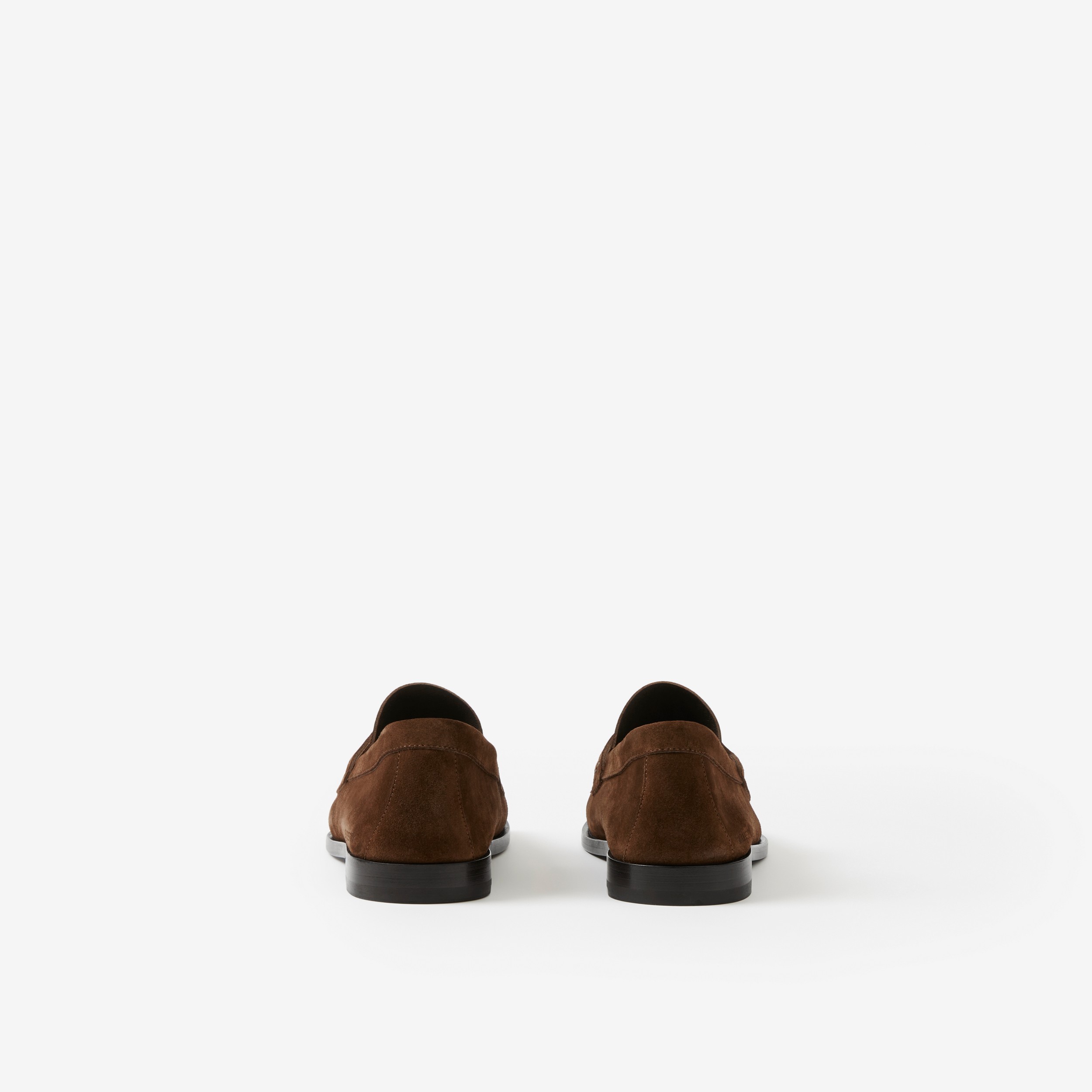 Coin Detail Suede Penny Loafers in Dark Brown - Men | Burberry® Official - 3