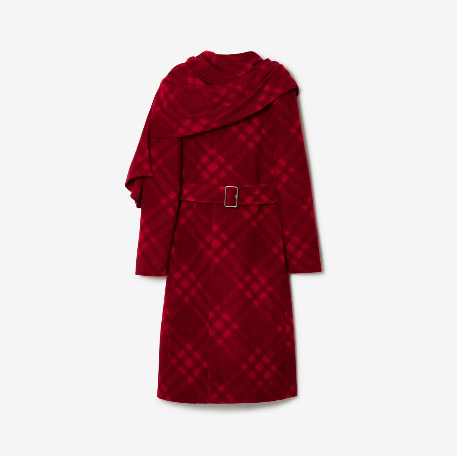 Check Draped Coat in Ripple - Women | Burberry® Official