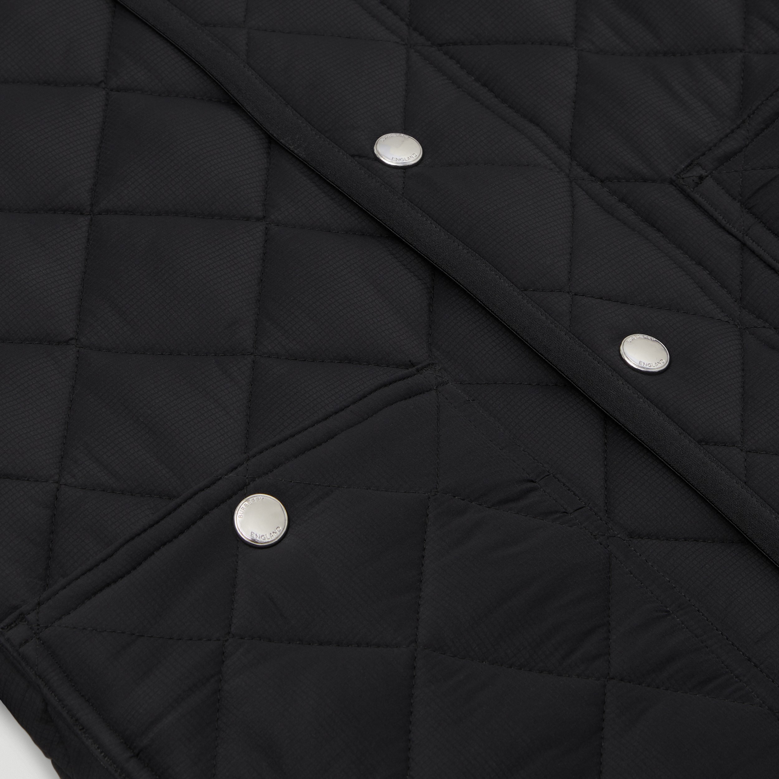 Diamond Quilted Nylon Hooded Coat in Black | Burberry® Official - 3