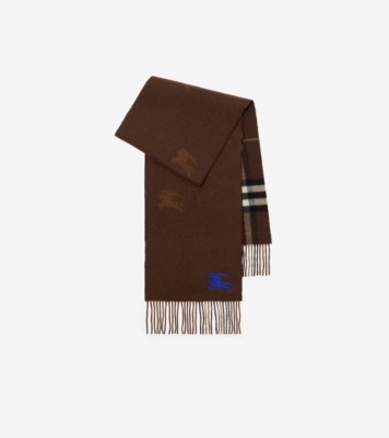 リバーシブル EKD チェック カシミアスカーフ (トリークルブラウン