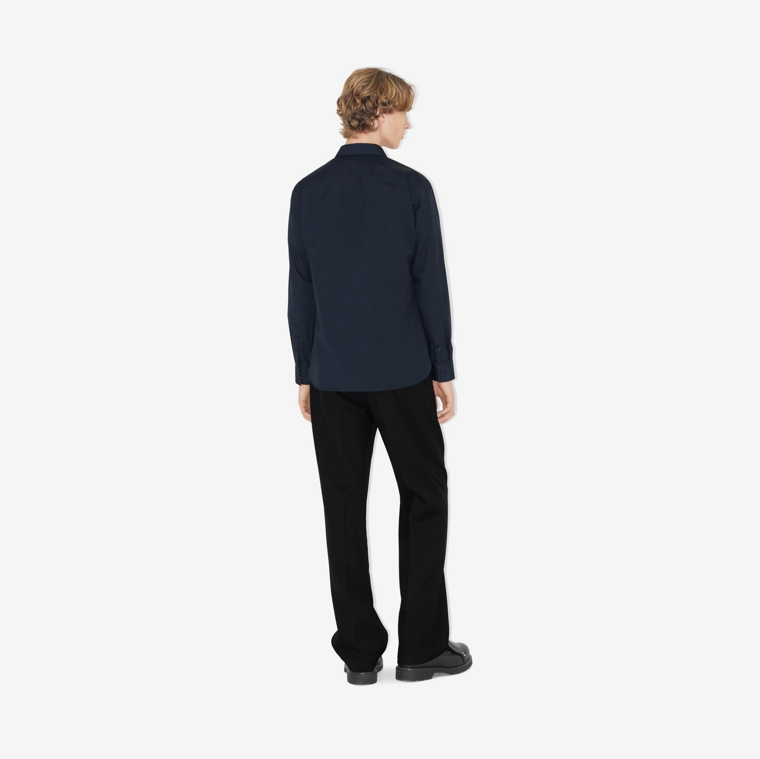Camisa de algodão stretch com estampa EKD (Azul-marinho) - Homens | Burberry® oficial
