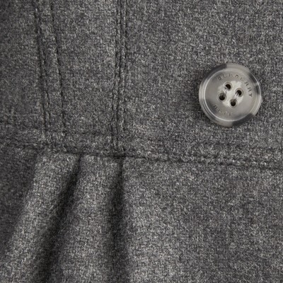 Virgin Wool Cashmere Blend Military Coat Mid Grey Melange | Burberry