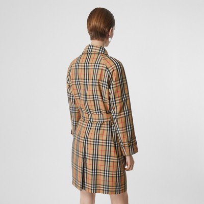 burberry check trench coat